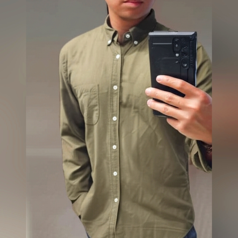 Portugese Flannel EUC Belavista Olive Green Men's Shirt